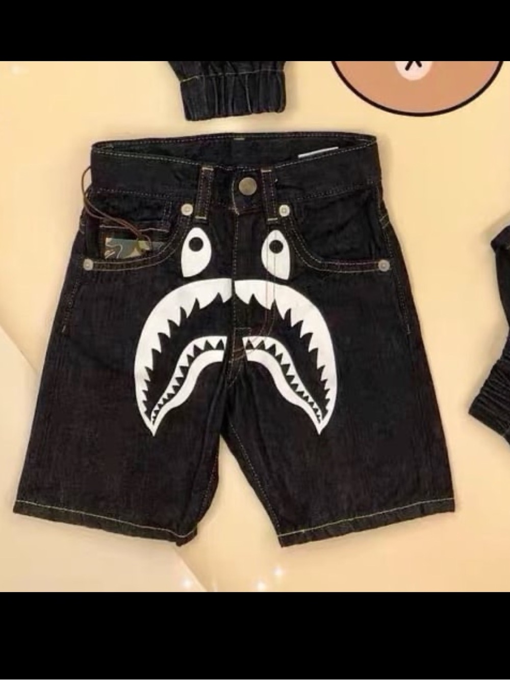 BAPE Shark Denim Shorts Kids